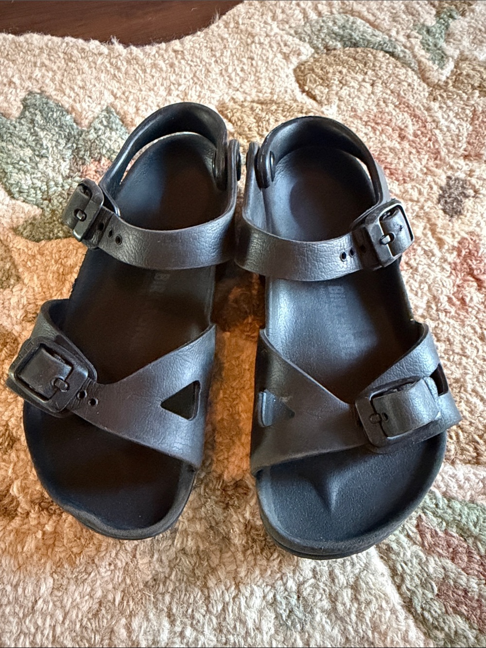 Birkenstock Kids Black Two-Buckle Back-Strap Sandals